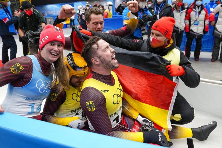 Germany sweeps luge golds with team relay
